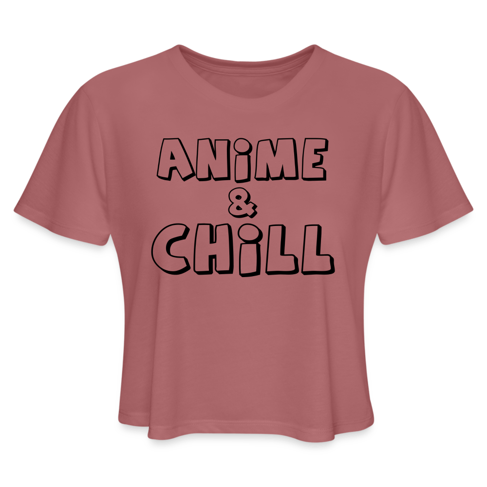 Anime & Chill Crop Top (Loose) - mauve