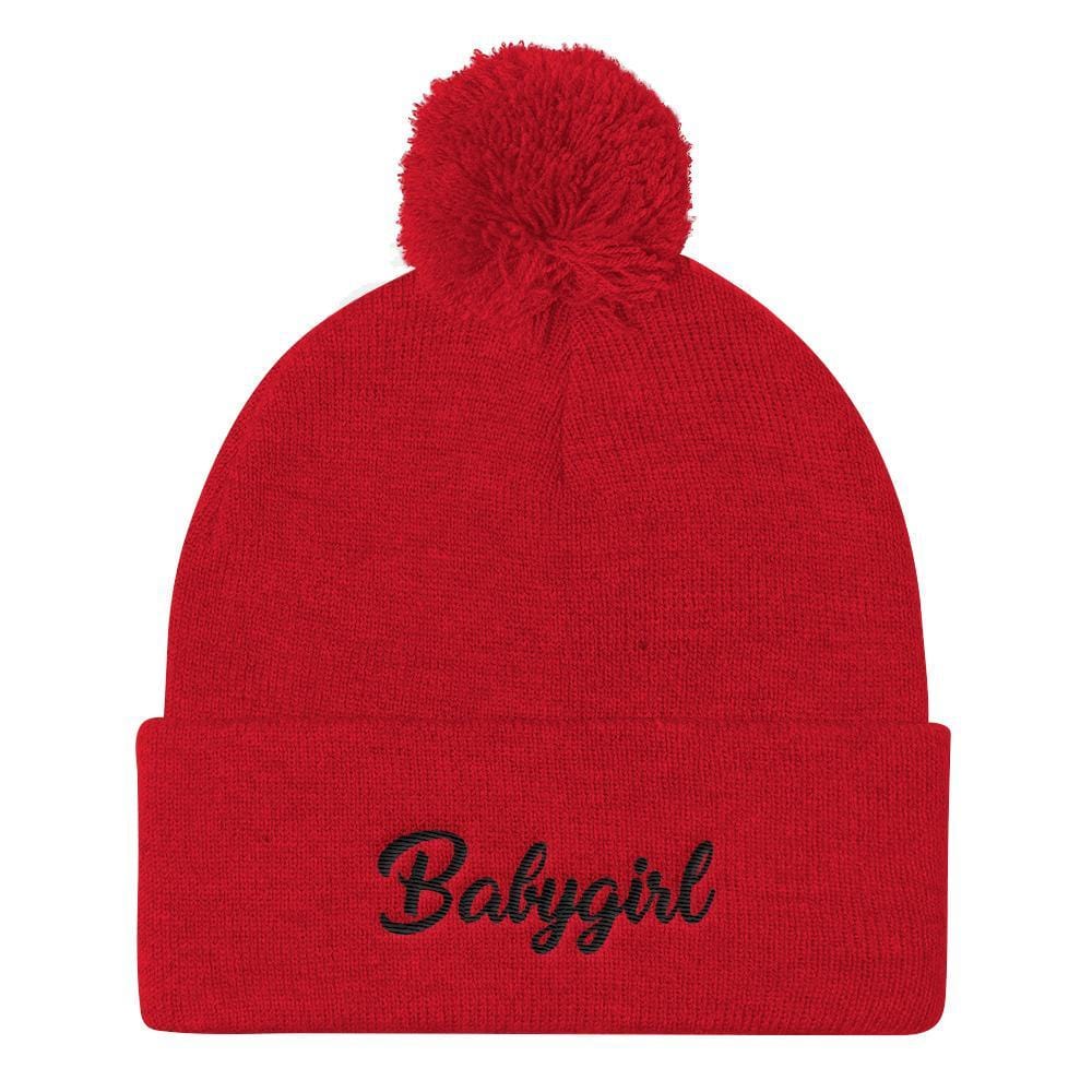 Babygirl (Embroidered Pom Pom Knit Cap)