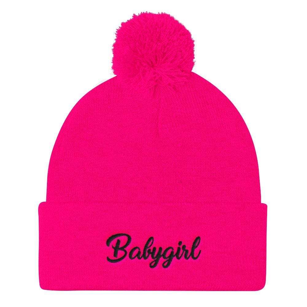Babygirl (Embroidered Pom Pom Knit Cap)