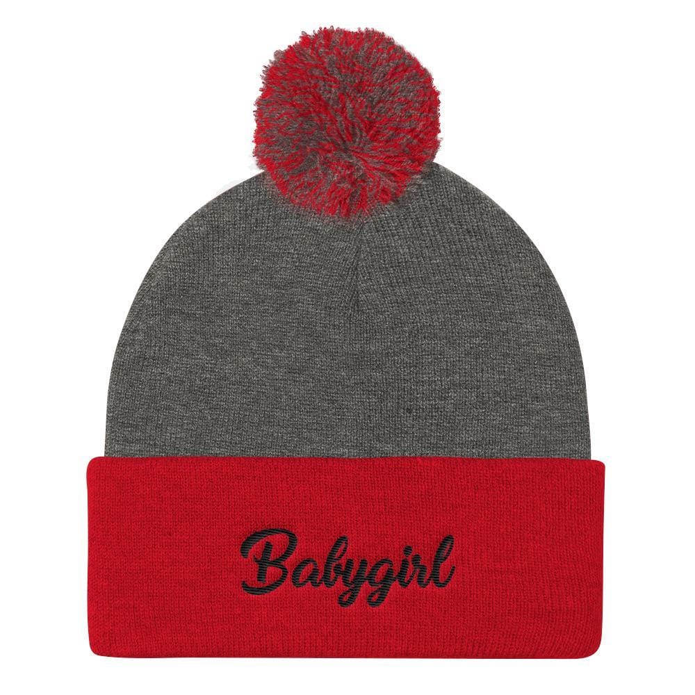 Babygirl (Embroidered Pom Pom Knit Cap)