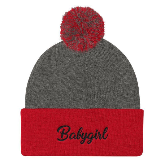 Babygirl (Embroidered Pom Pom Knit Cap)