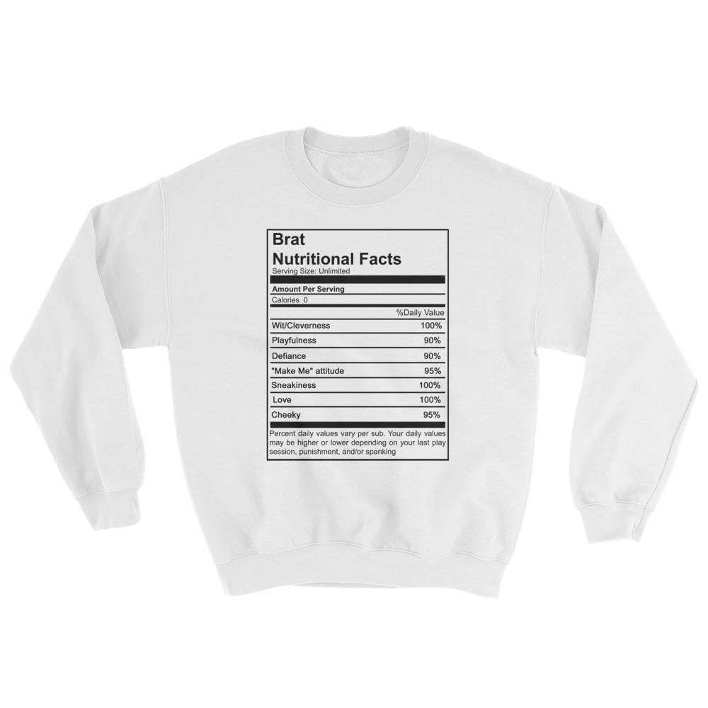 Brat Nutritional Facts Sweatshirt (Black Lettering) (Unisex)