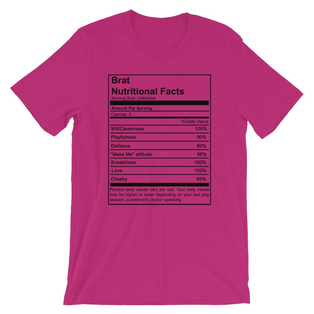Brat Nutritional Facts T-Shirt (Unisex)