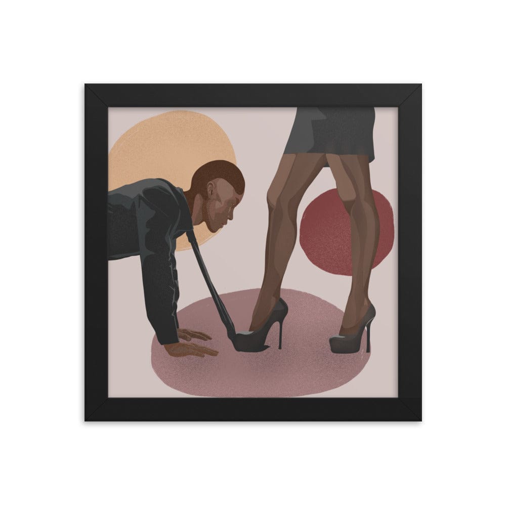 BIPOC Submissive Male & Dominant Female Framed Poster