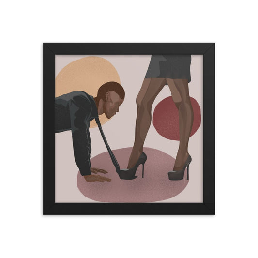BIPOC Submissive Male & Dominant Female Framed Poster