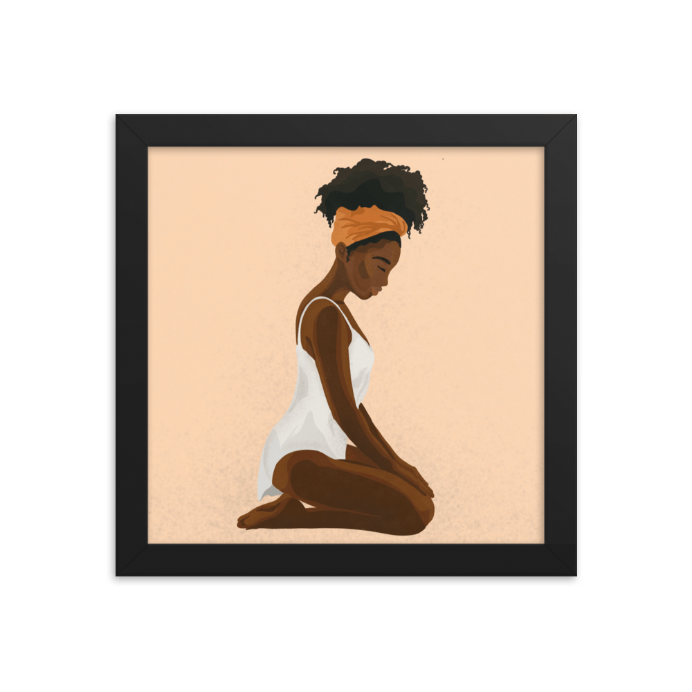 BIPOC Kneeling Submissive (Framed Poster)