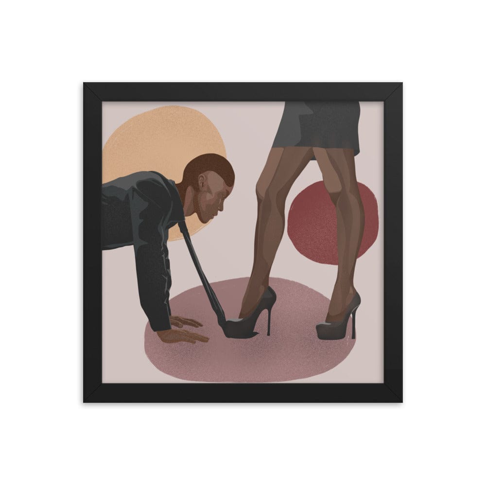 BIPOC Submissive Male & Dominant Female Framed Poster