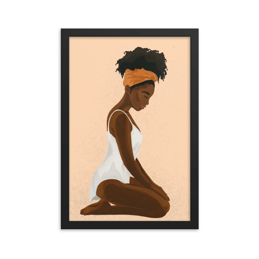 BIPOC Kneeling Submissive (Framed Poster)