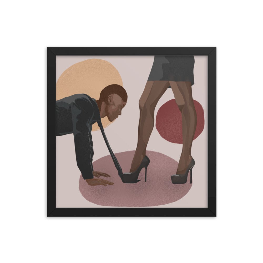 BIPOC Submissive Male & Dominant Female Framed Poster
