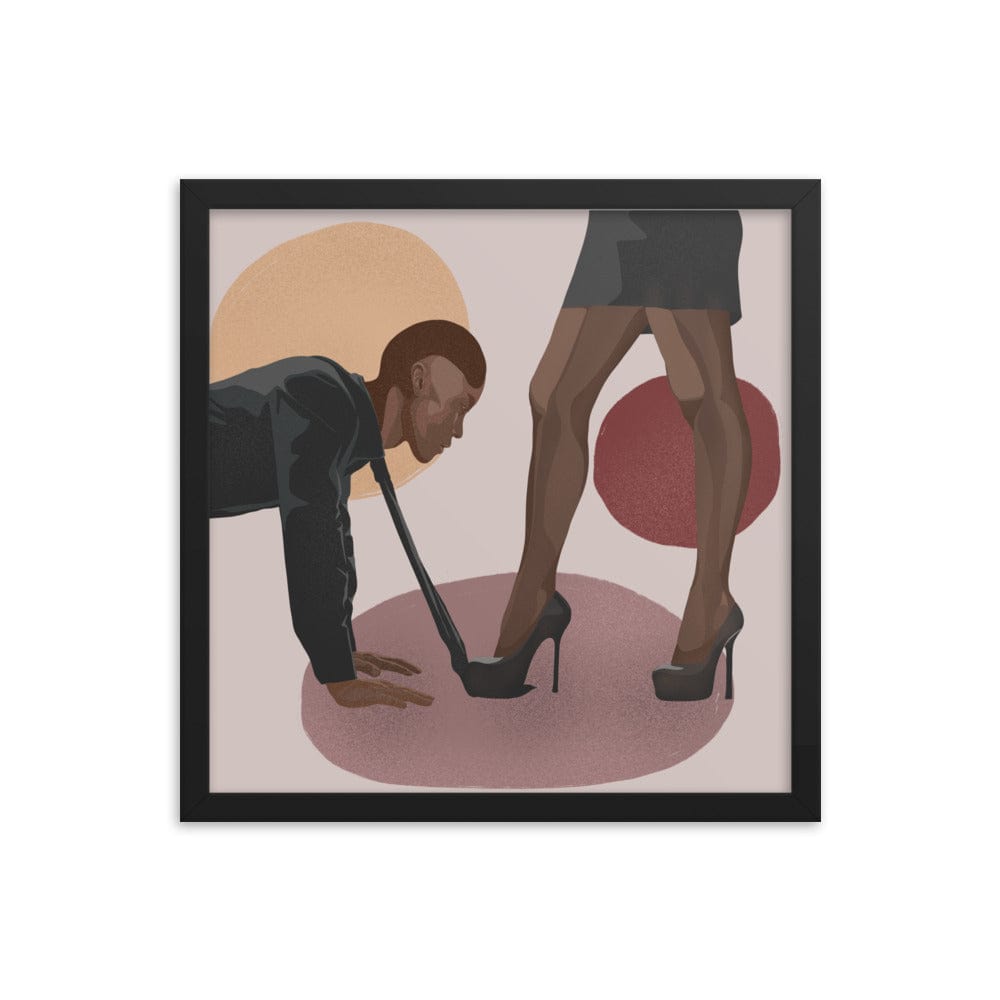 BIPOC Submissive Male & Dominant Female Framed Poster