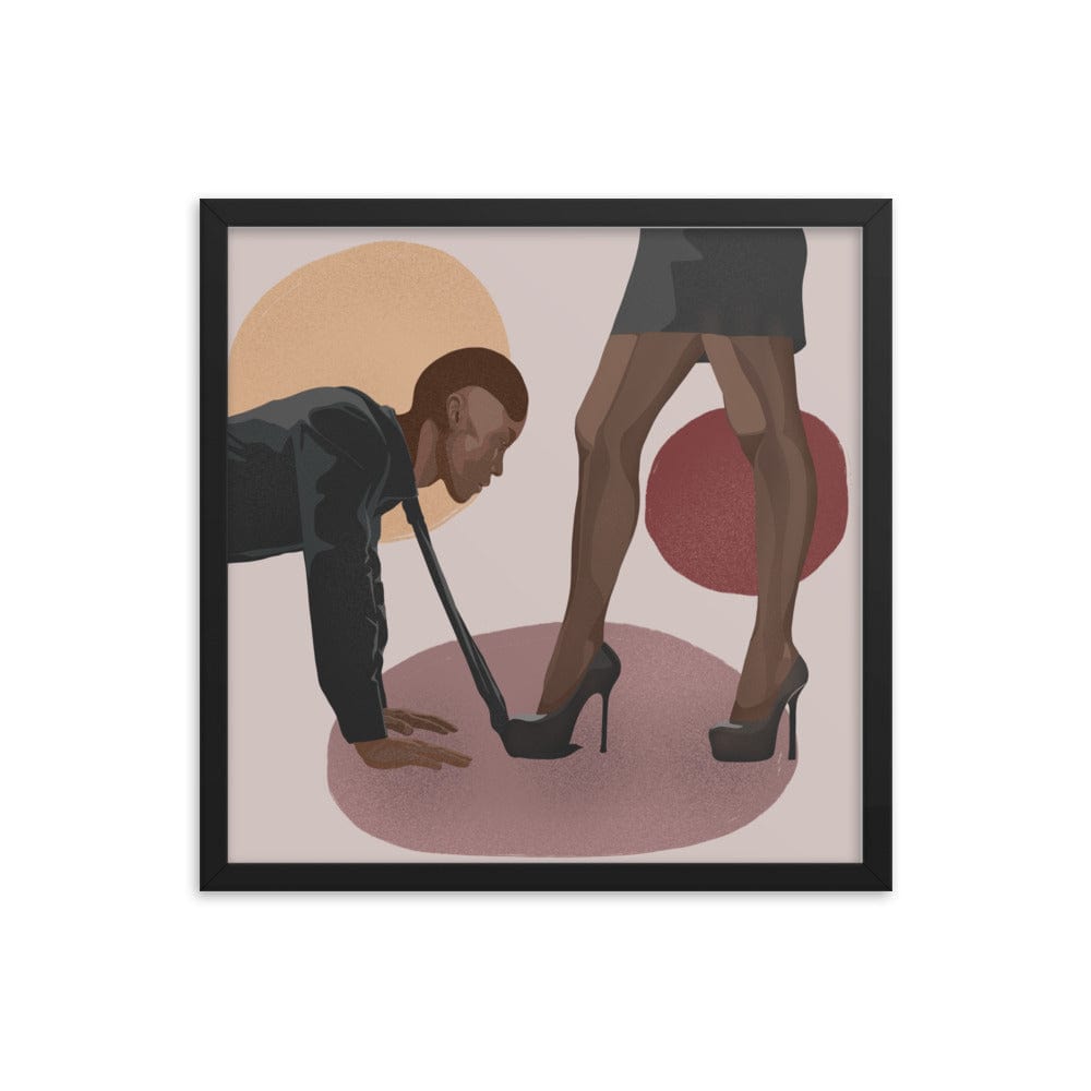 BIPOC Submissive Male & Dominant Female Framed Poster