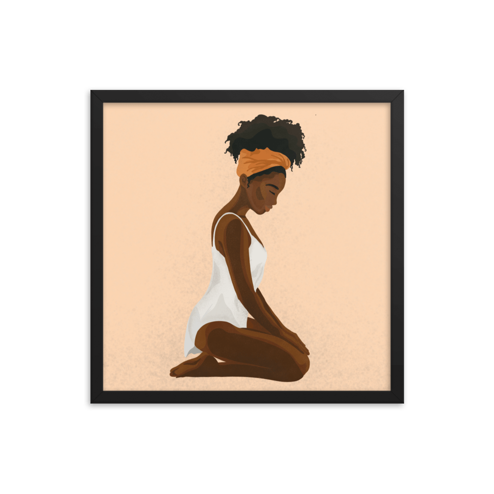 BIPOC Kneeling Submissive (Framed Poster)