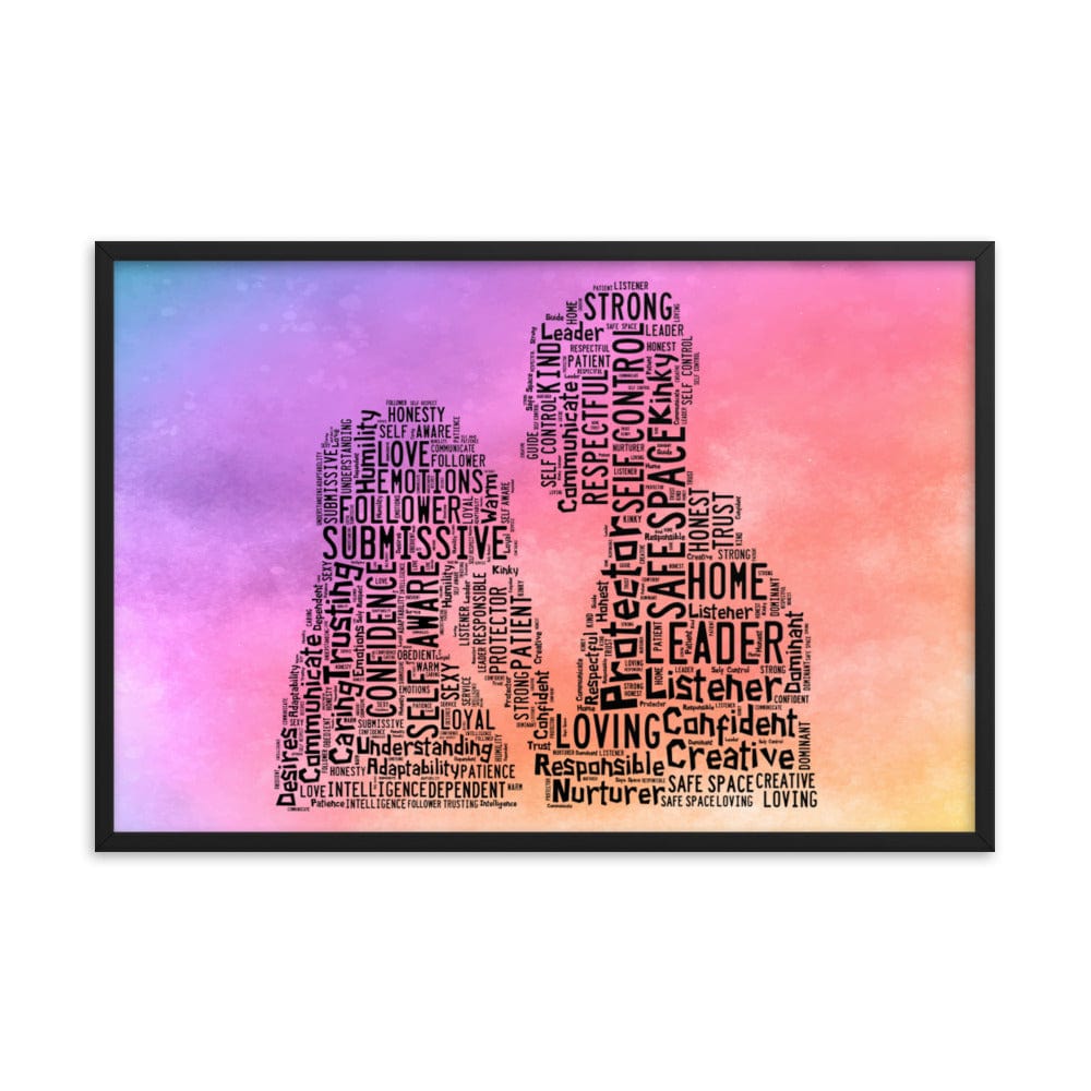 Submissive Dominant Word Cloud Framed Poster – GetNaughtee