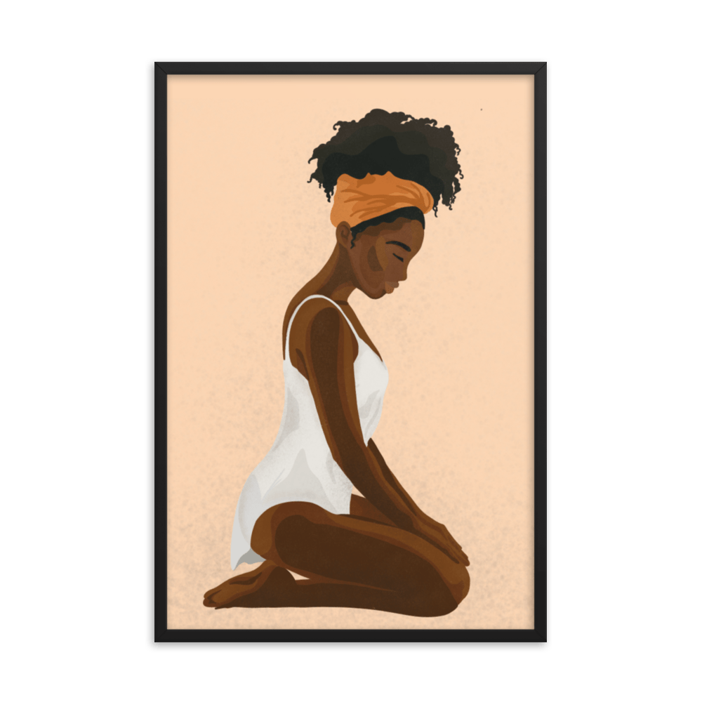 BIPOC Kneeling Submissive (Framed Poster)