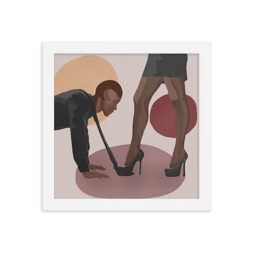 BIPOC Submissive Male & Dominant Female Framed Poster