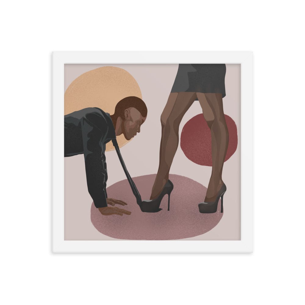 BIPOC Submissive Male & Dominant Female Framed Poster
