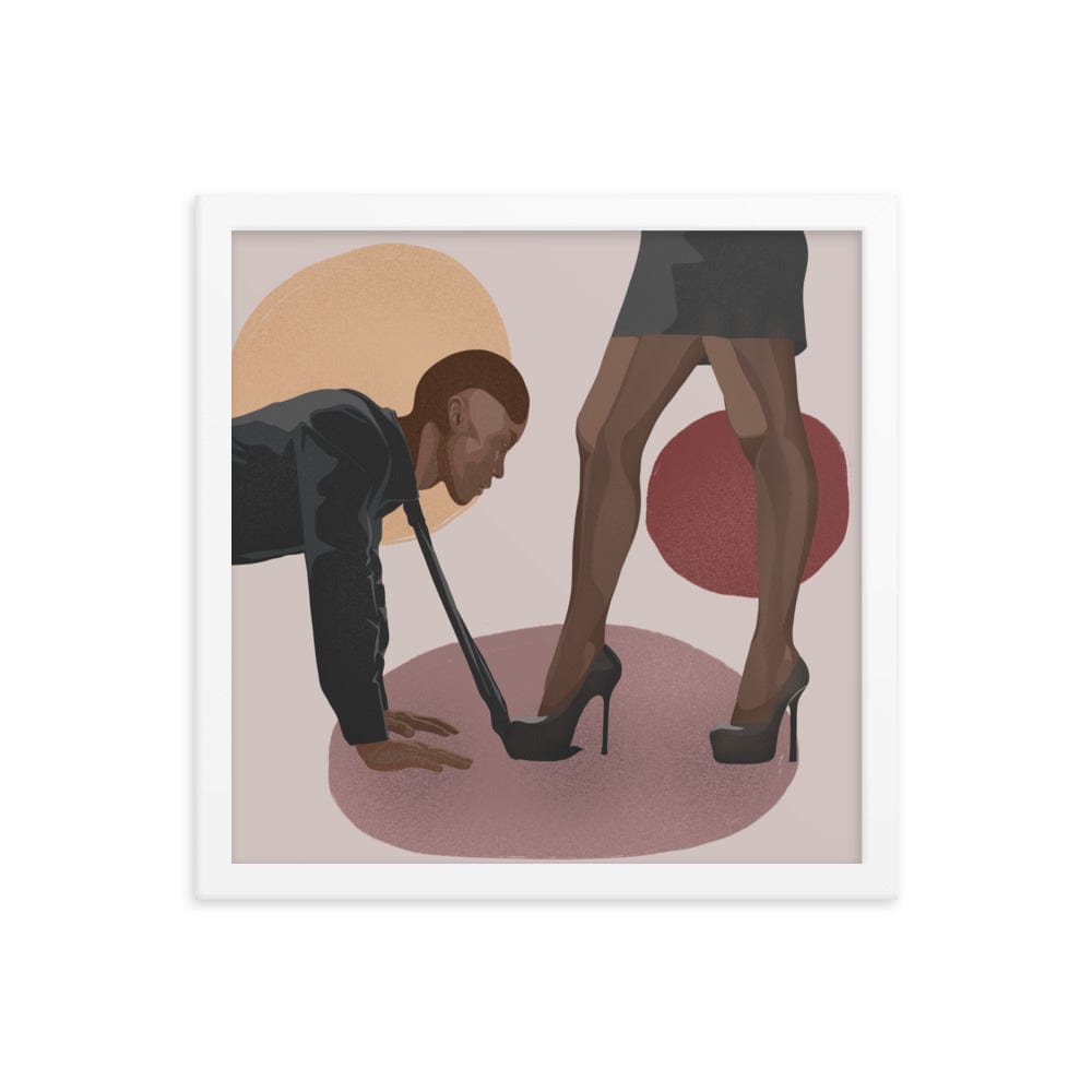 BIPOC Submissive Male & Dominant Female Framed Poster