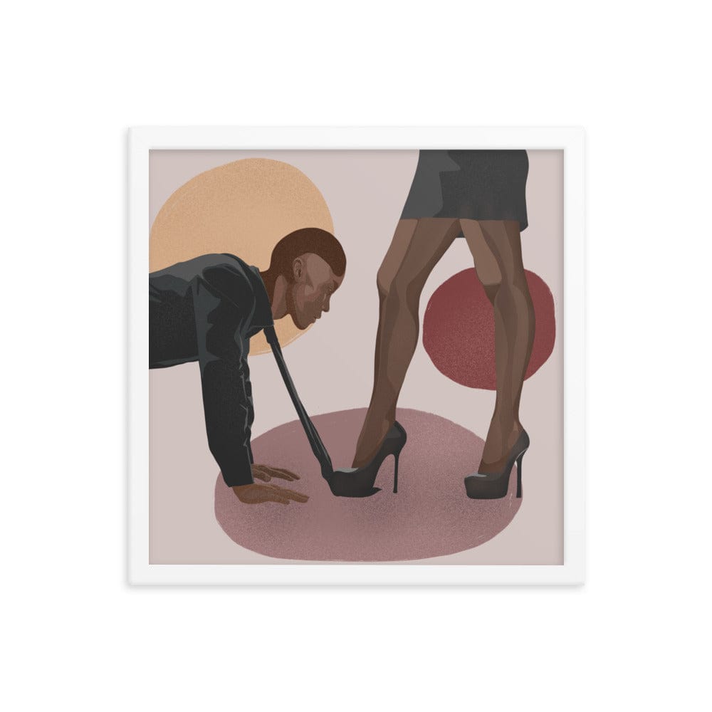 BIPOC Submissive Male & Dominant Female Framed Poster