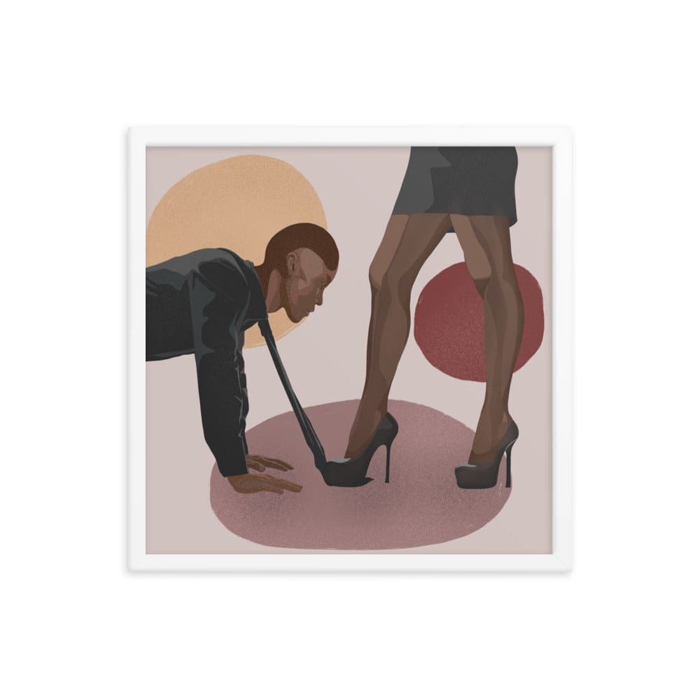 BIPOC Submissive Male & Dominant Female Framed Poster