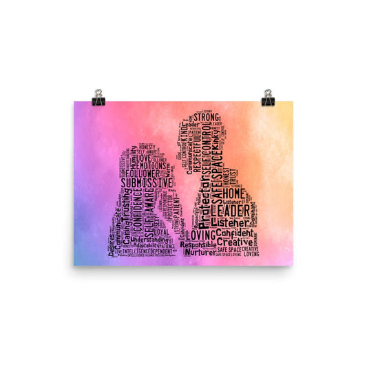 Submissive Dominant Word Cloud Poster