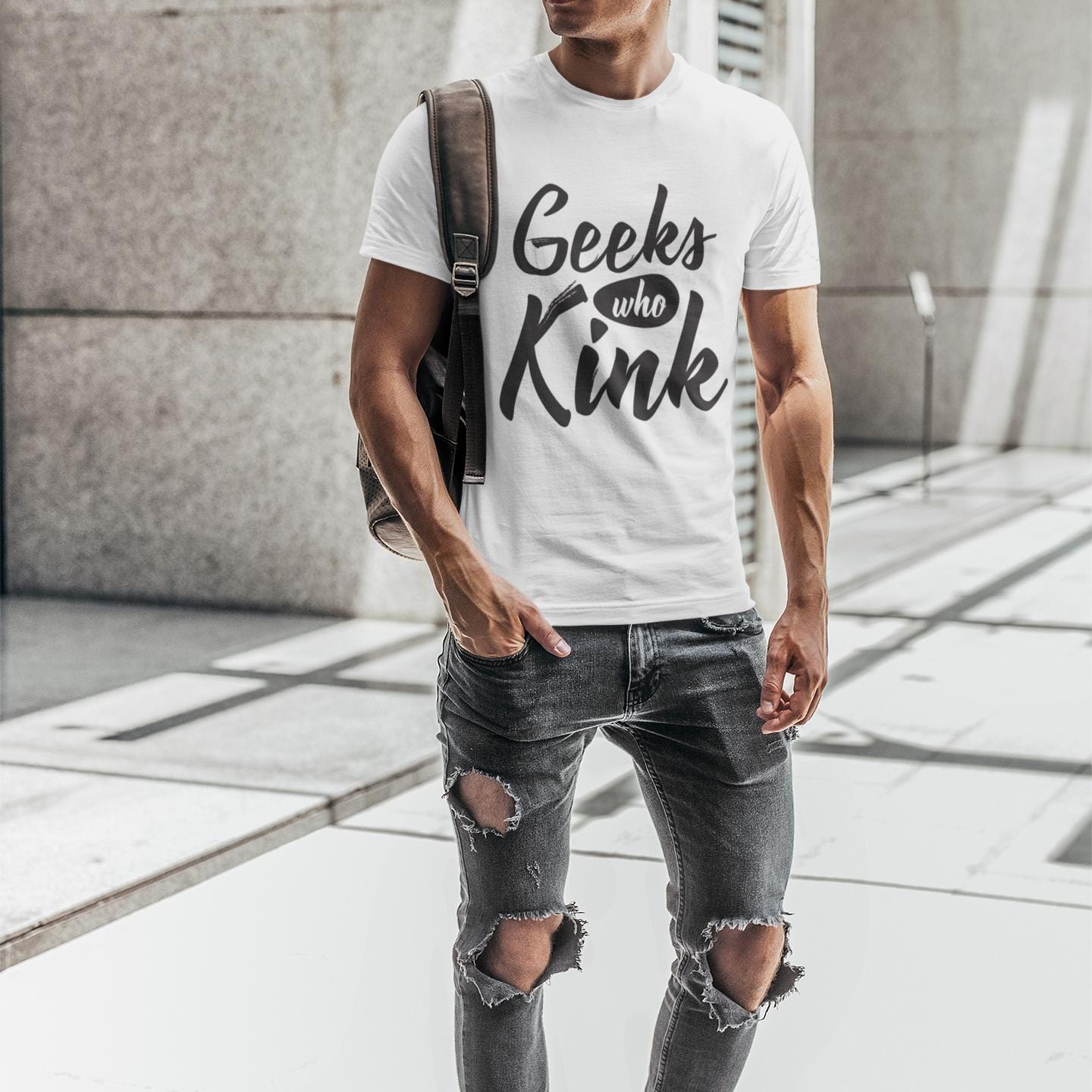 Geeks Who Kink T-Shirt (Unisex) (Black Lettering)