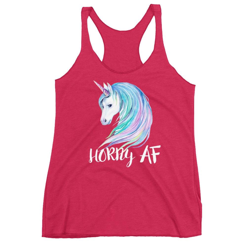 Horny AF (Womens Racerback Tank)