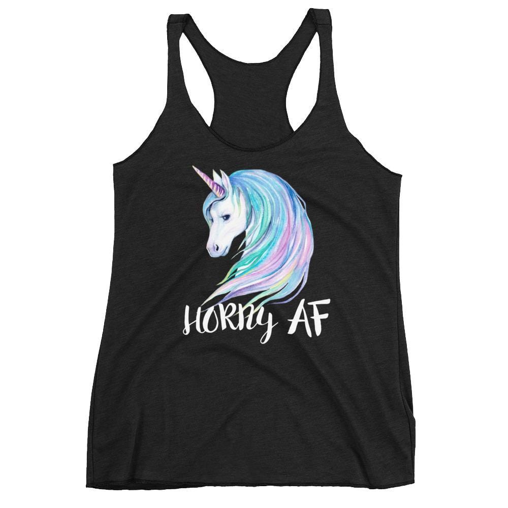 Horny AF (Womens Racerback Tank)