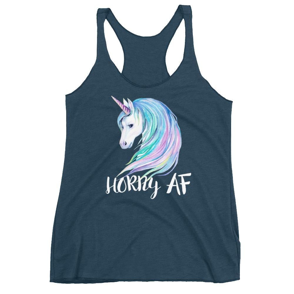 Horny AF (Womens Racerback Tank)