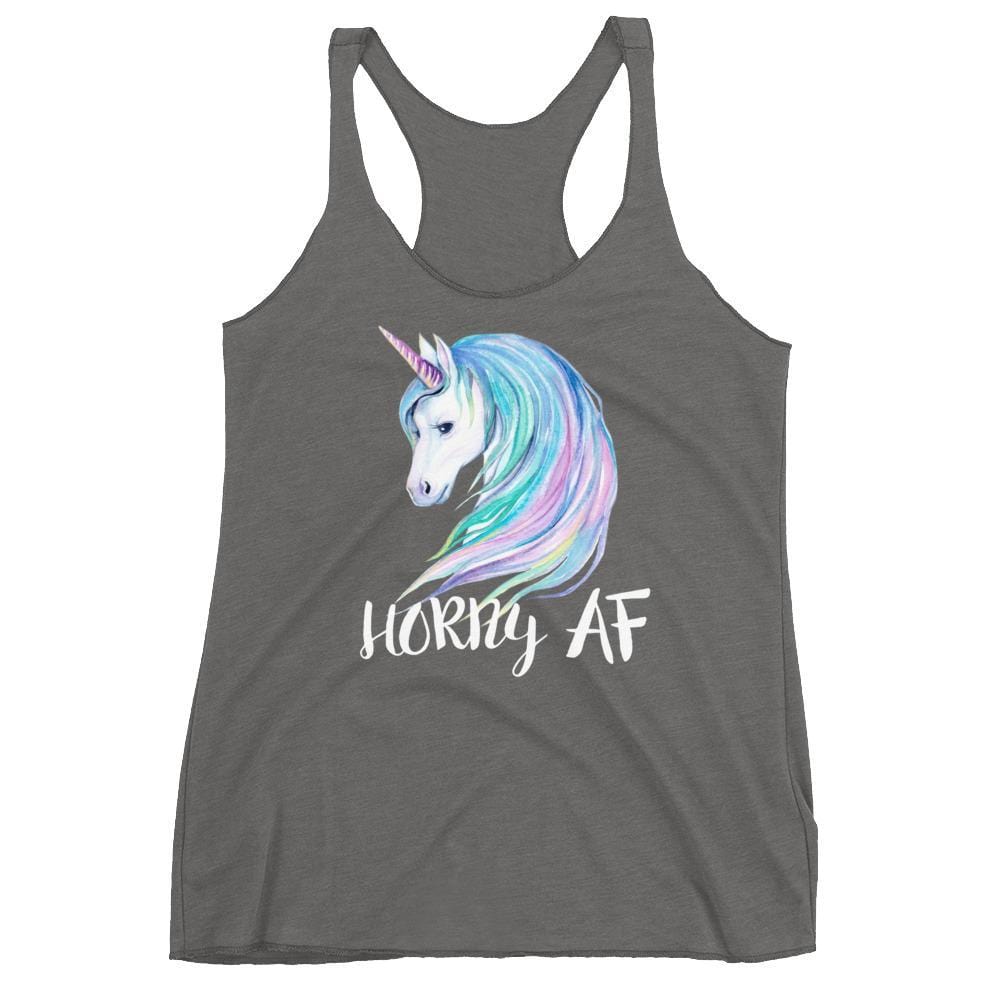 Horny AF (Womens Racerback Tank)