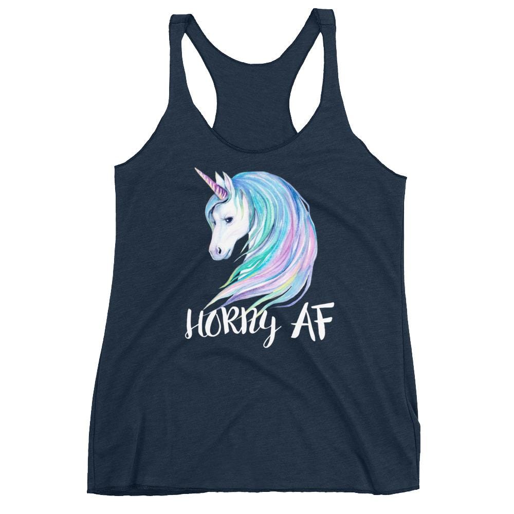 Horny AF (Womens Racerback Tank)