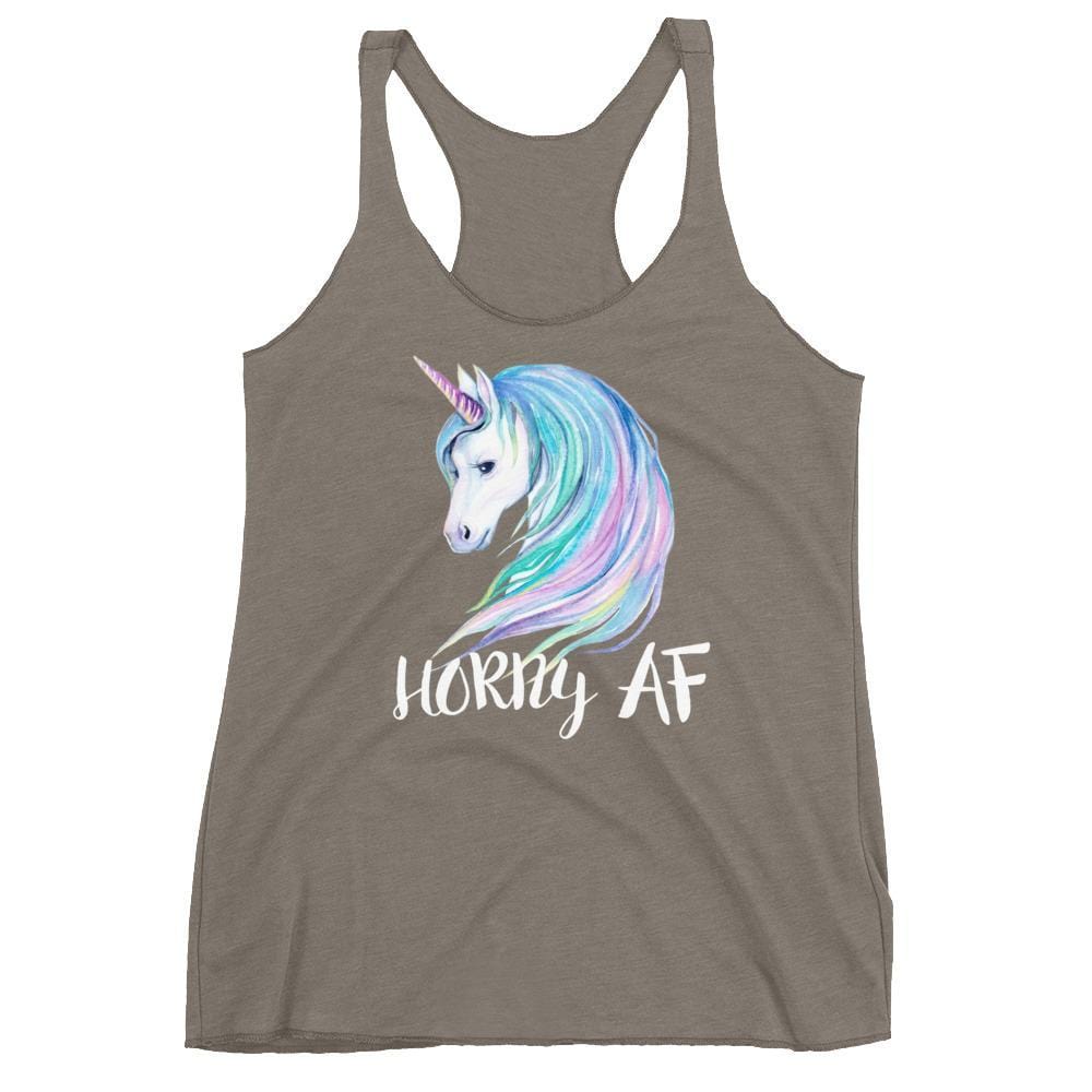 Horny AF (Womens Racerback Tank)