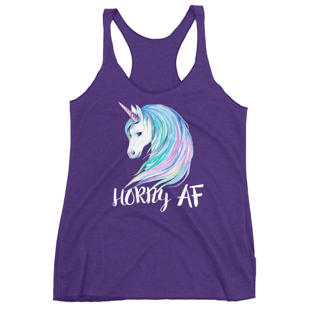Horny AF (Womens Racerback Tank)