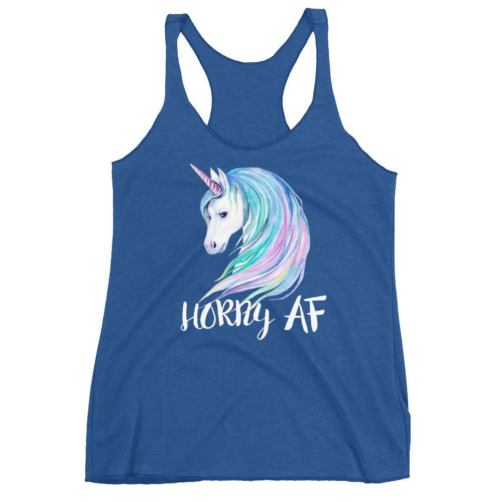 Horny AF (Womens Racerback Tank)