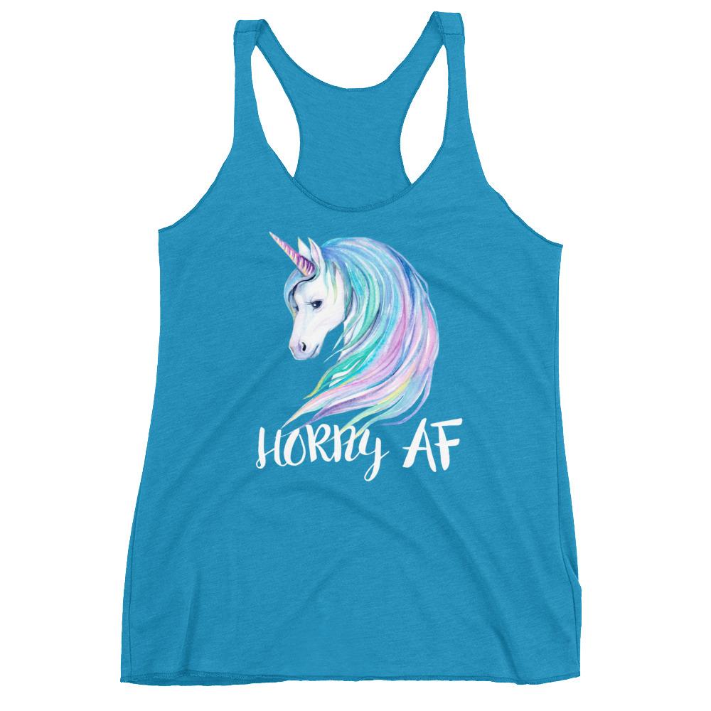 Horny AF (Womens Racerback Tank)