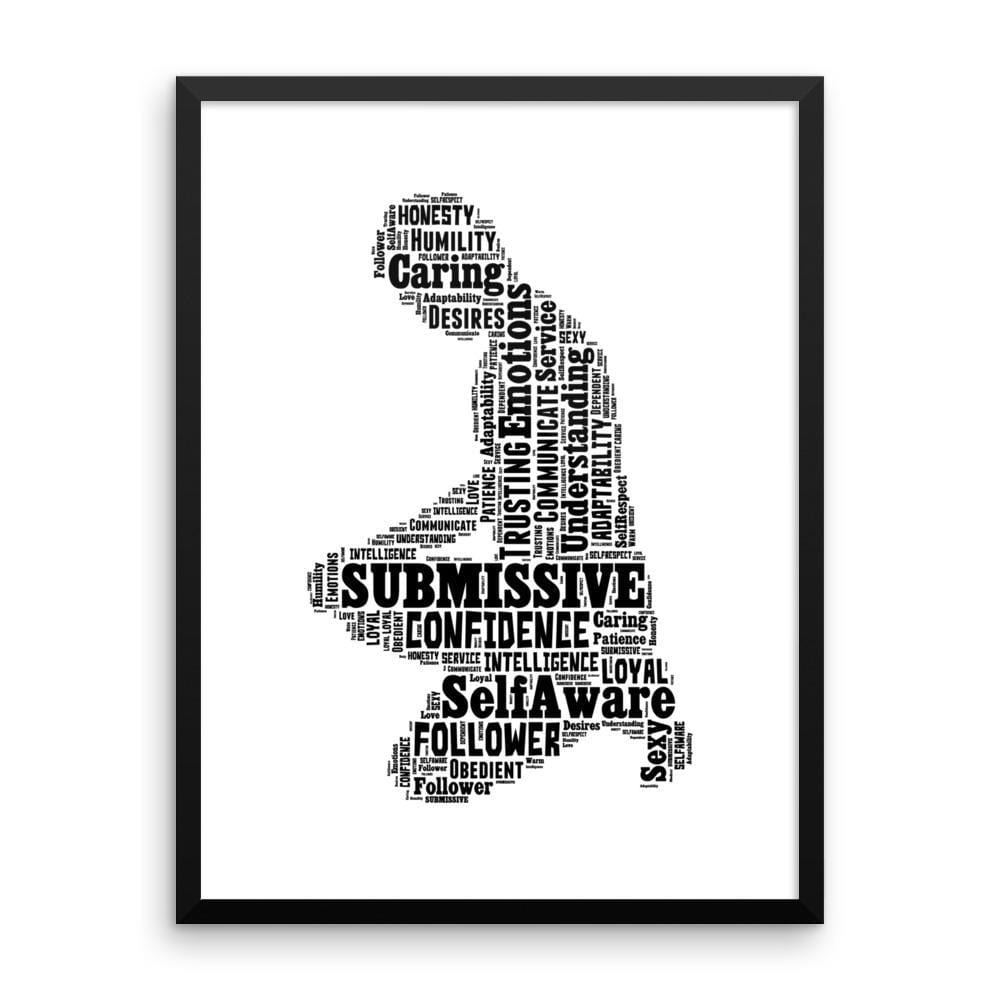 Kneeling Submissive (Framed Poster)