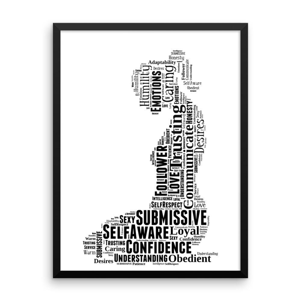 Kneeling Submissive (Framed Poster)