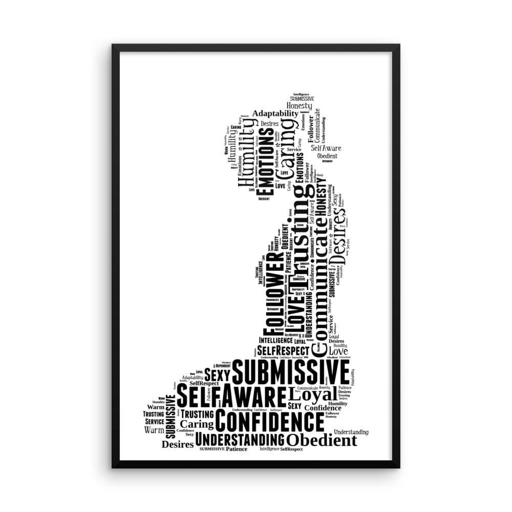 Kneeling Submissive (Framed Poster)