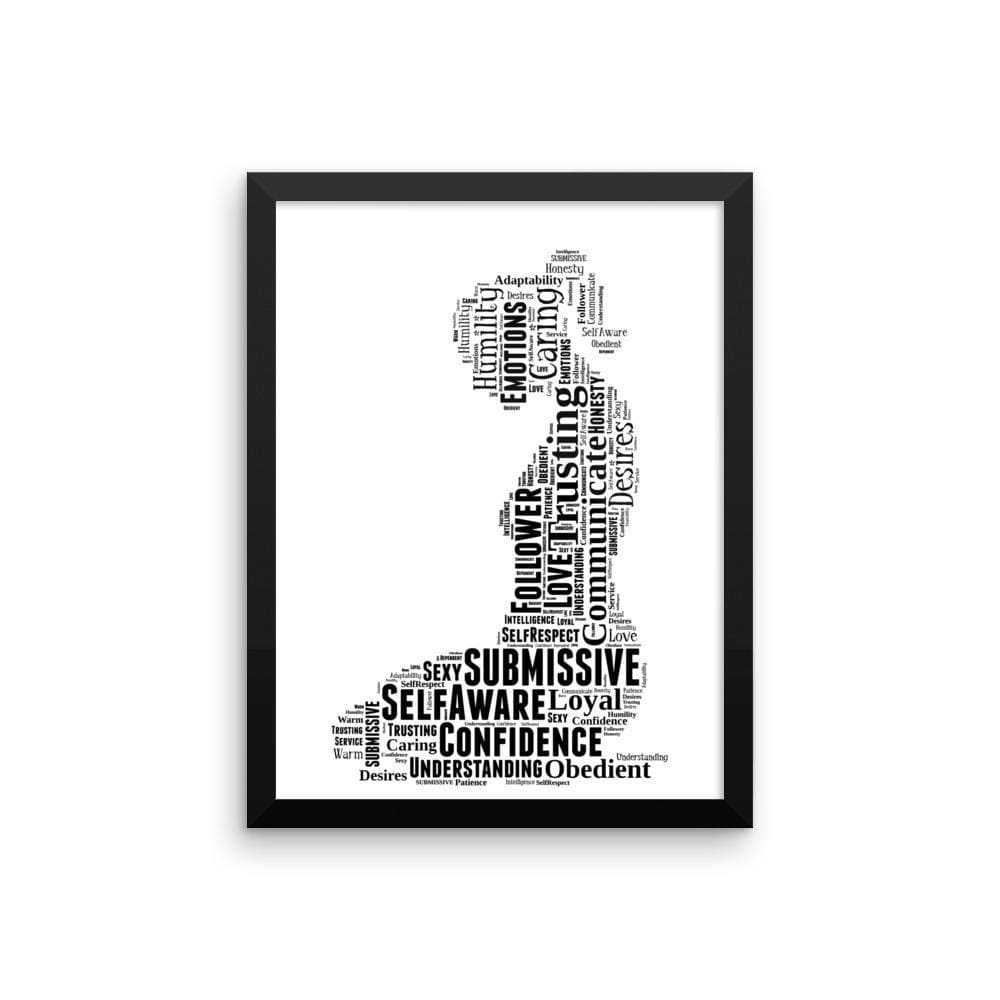 Kneeling Submissive (Framed Poster)