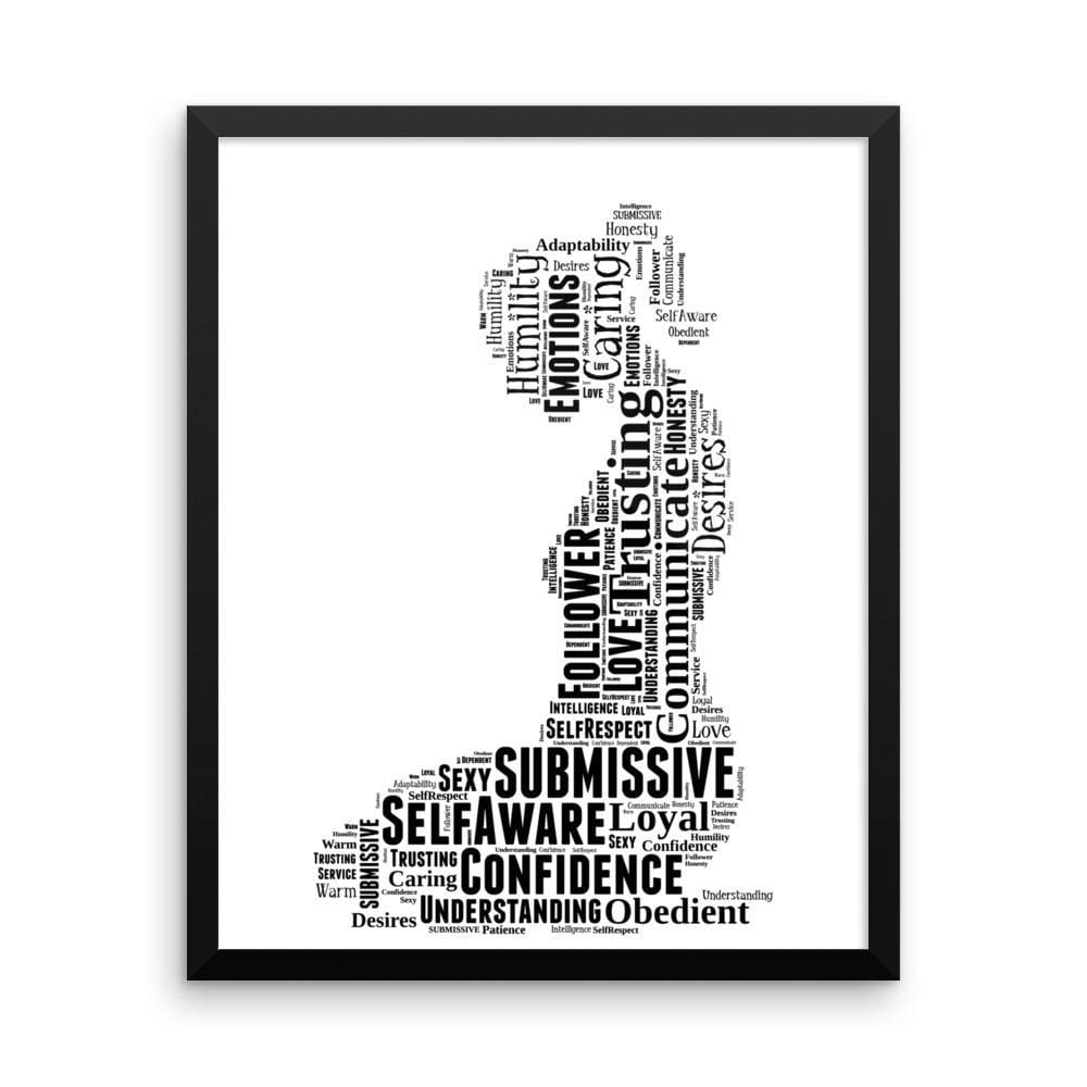 Kneeling Submissive (Framed Poster)