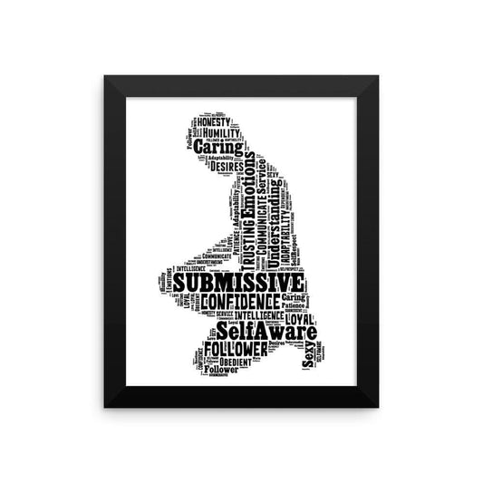 Kneeling Submissive (Framed Poster)