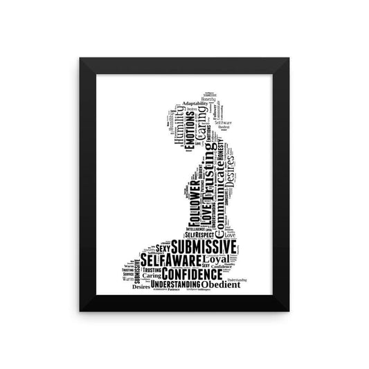Kneeling Submissive (Framed Poster)