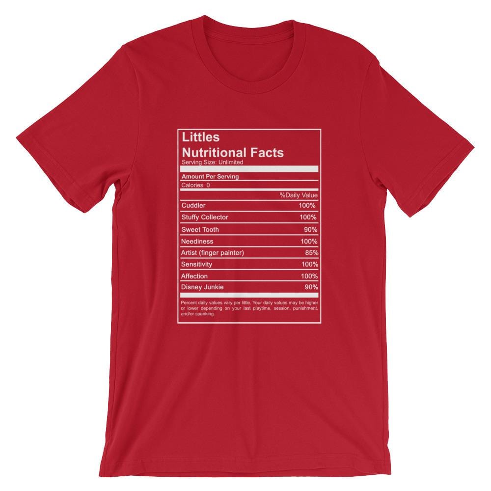 Littles Nutritional Facts Shirt T-Shirt (Unisex) (White Lettering)