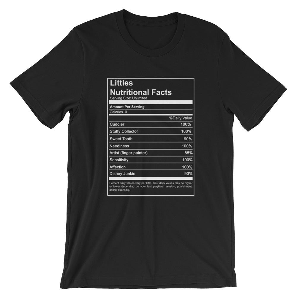 Littles Nutritional Facts Shirt T-Shirt (Unisex) (White Lettering)