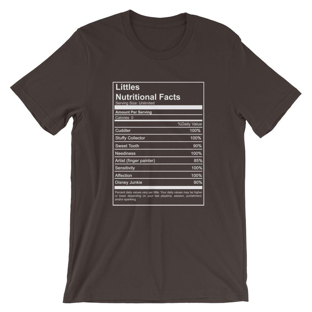 Littles Nutritional Facts Shirt T-Shirt (Unisex) (White Lettering)