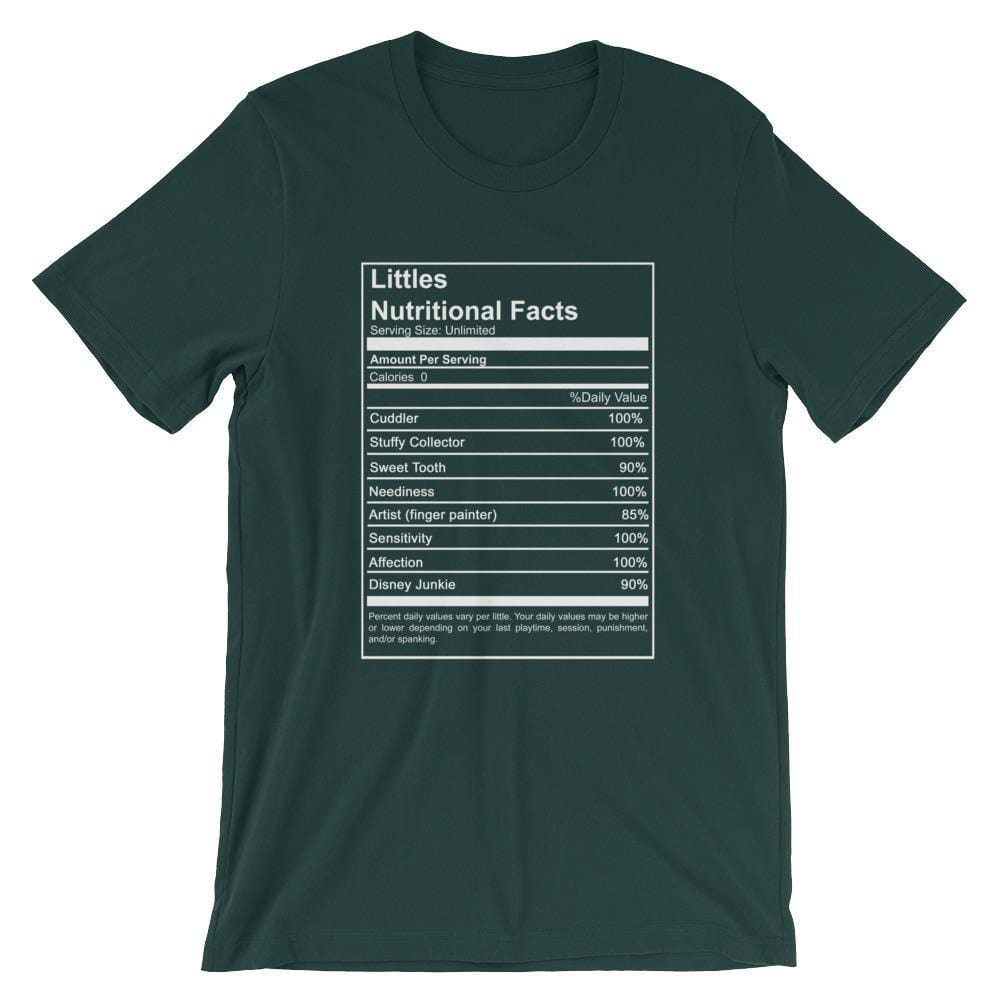 Littles Nutritional Facts Shirt T-Shirt (Unisex) (White Lettering)