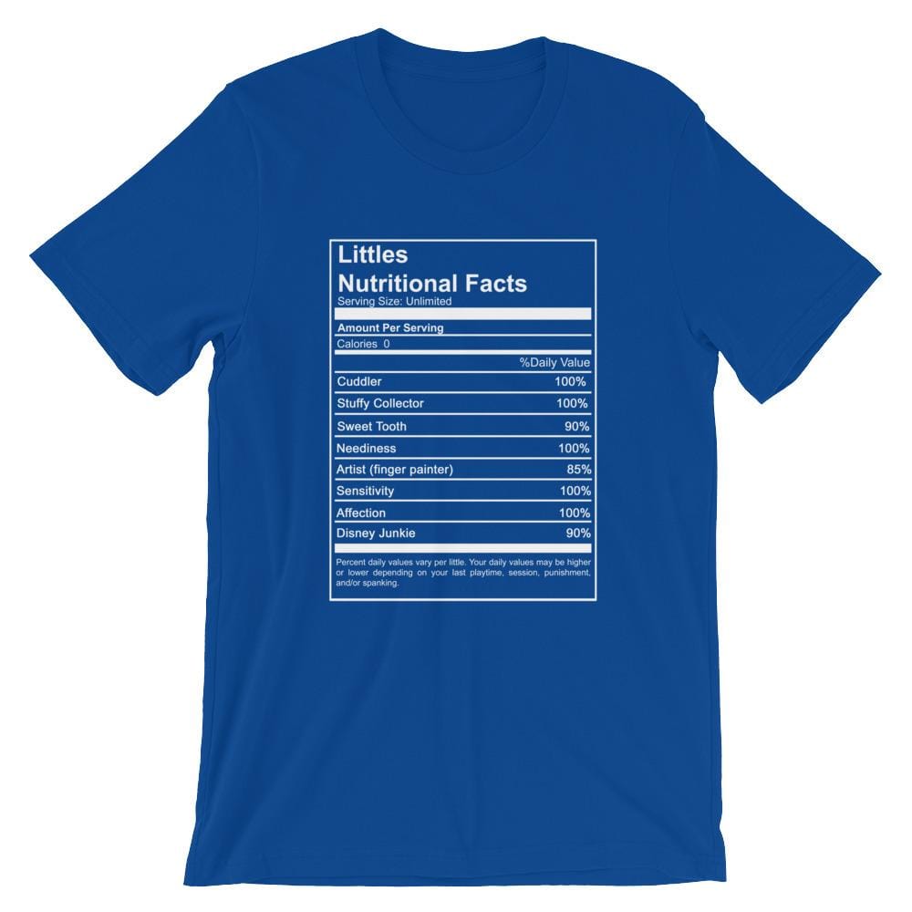 Littles Nutritional Facts Shirt T-Shirt (Unisex) (White Lettering)