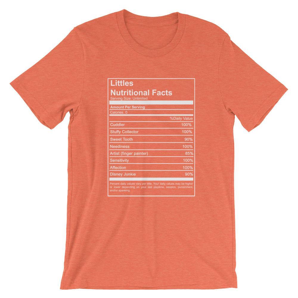 Littles Nutritional Facts Shirt T-Shirt (Unisex) (White Lettering)