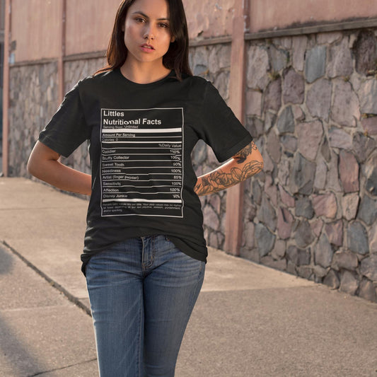 Littles Nutritional Facts Shirt T-Shirt (Unisex) (White Lettering)