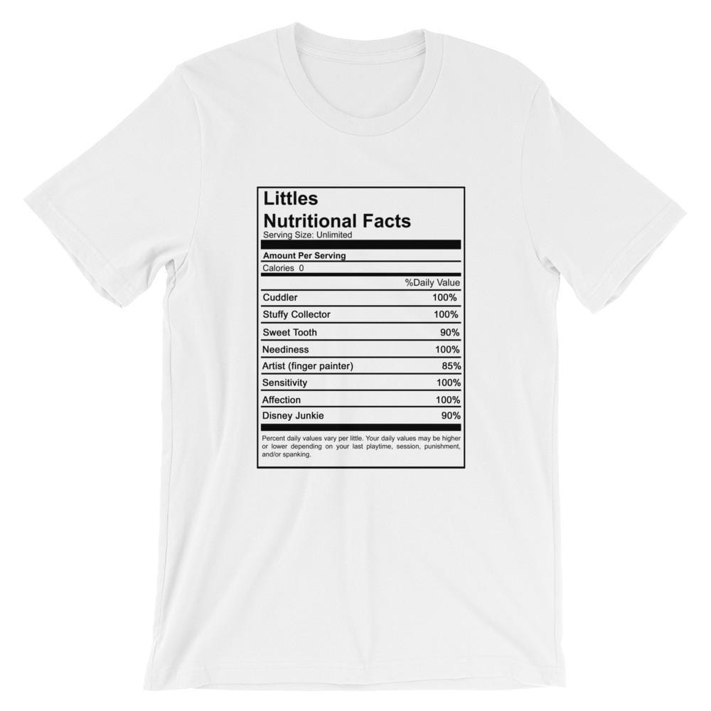 Littles Nutritional Facts T-Shirt (Unisex) (Black Lettering)