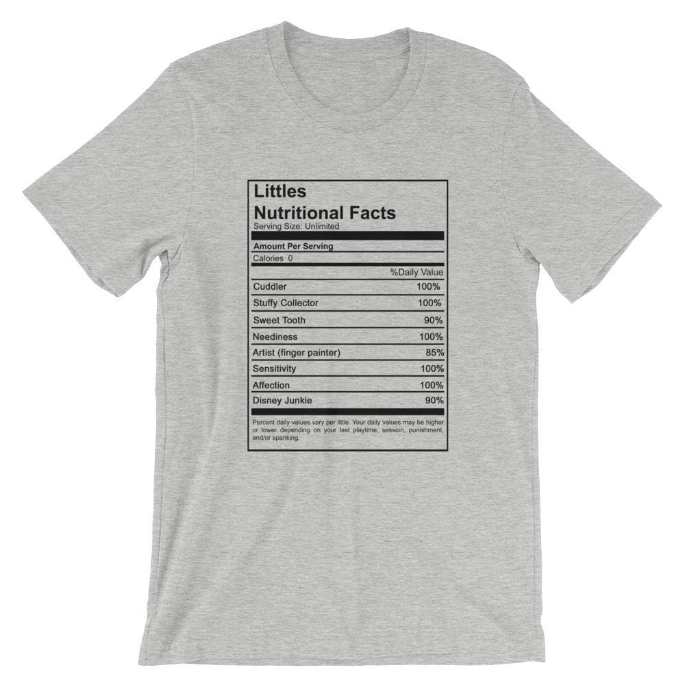 Littles Nutritional Facts T-Shirt (Unisex) (Black Lettering)